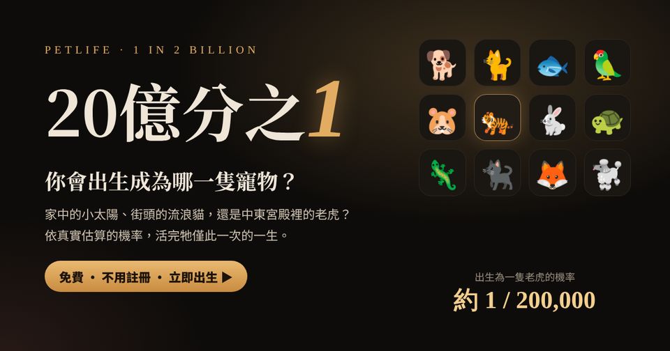 PetLife:20億分之1